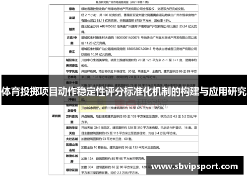 体育投掷项目动作稳定性评分标准化机制的构建与应用研究